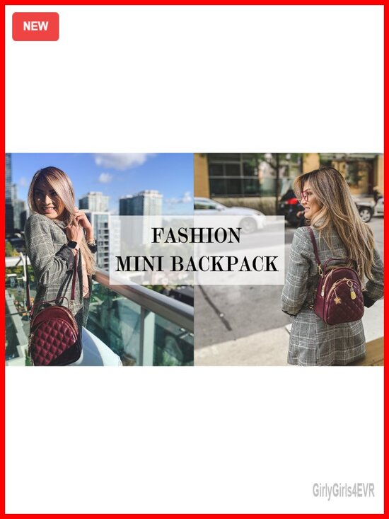 Mini Faux Leather Backpack Purse 2 Compartments Detachable Straps Earphone Port main image 5